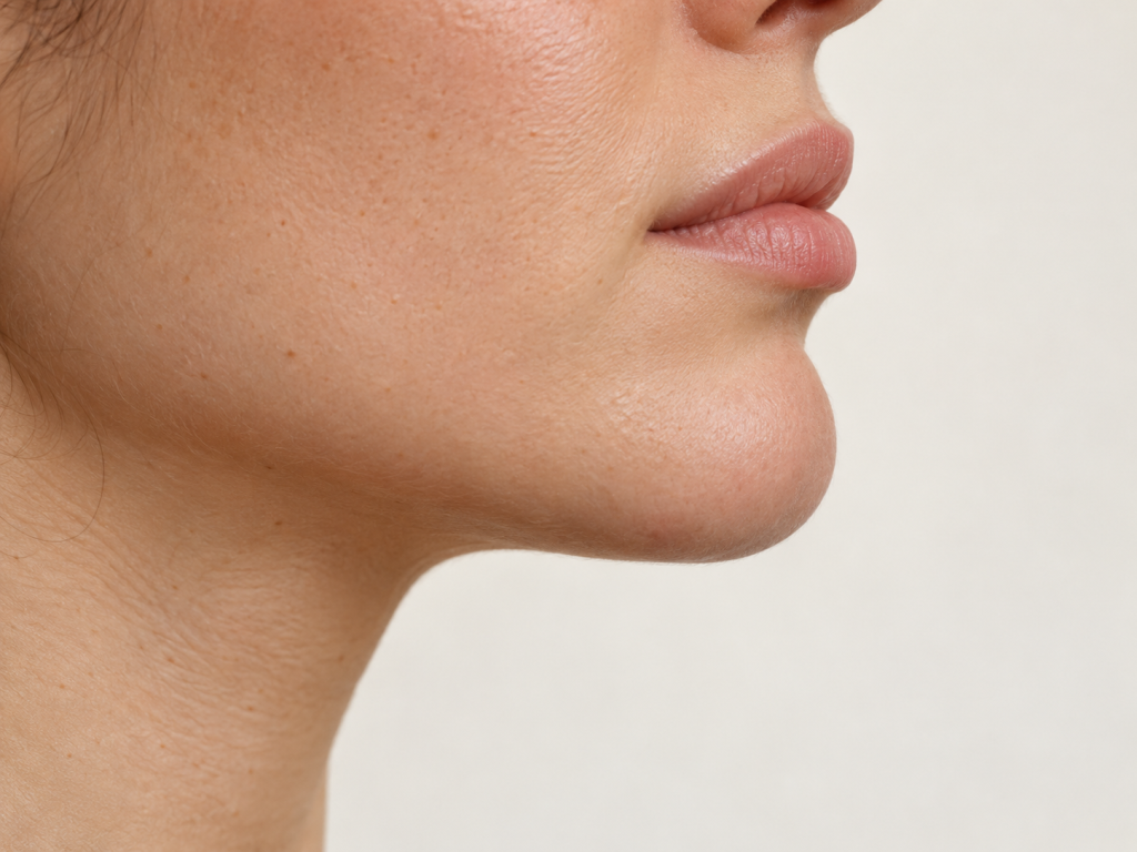 Imagen ilustrativa generada con IA: perfil y mentón.